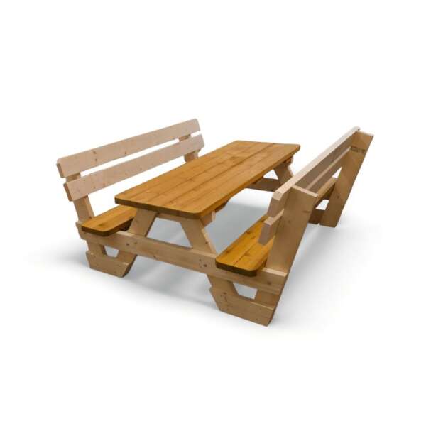 Piknikulaud täiskasvanutele seljatoega(naturaalne) - Image 2