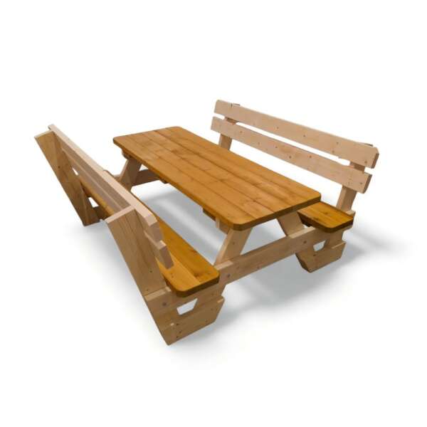 Piknikulaud täiskasvanutele seljatoega(naturaalne) - Image 3
